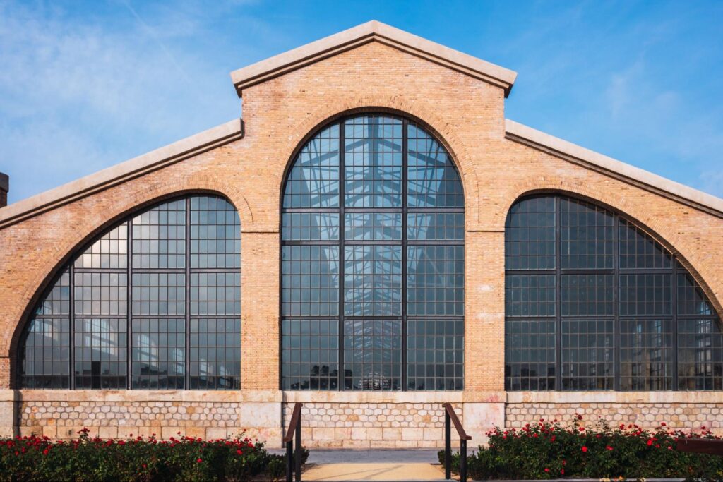 Large Glass Windows on an Industrial Building